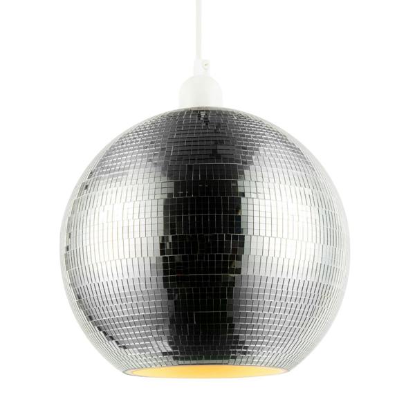 Modern Shiny Disco Mosaic Ball in Mirrored Silver Tiled Retro Style Image 3