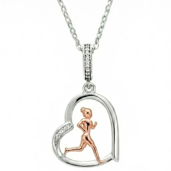 Parus Home Runner Sterling Silver Necklace Motivational Fitness Gift