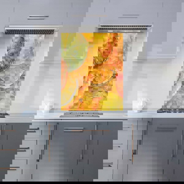 Warren Reed - Designer Citrus Swirl: Vibrant and Abstract Kitchen Splashback