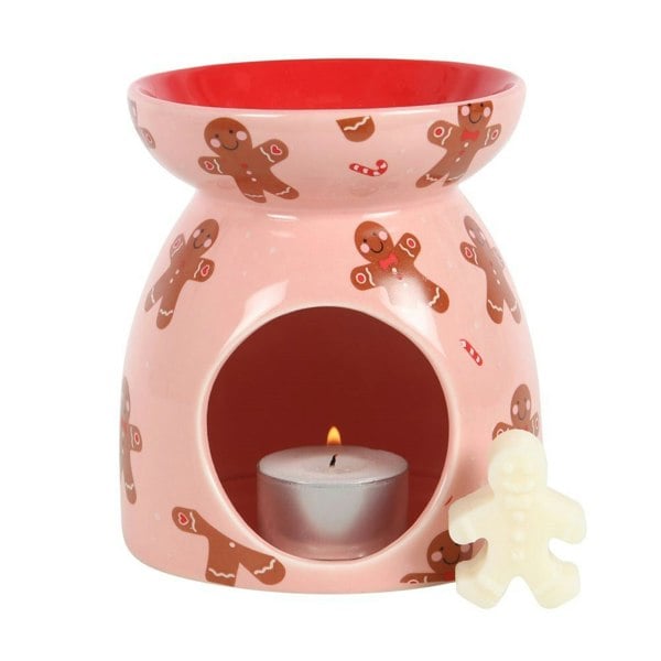 Something Different Gingerbread Man Wax Melt Burner Set - Red/Brown