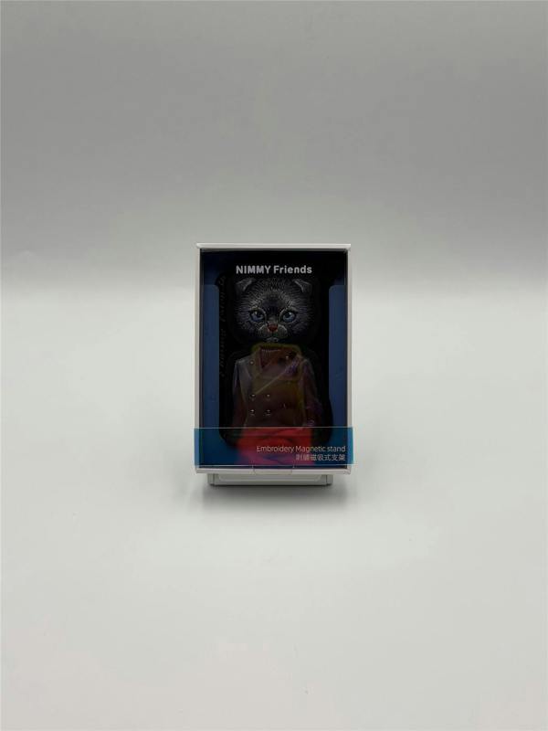 Nimmy Friends Nimmy Fashion & Cute Black Cat Series Embroidery Magnetic Stand with MagSafe Black - N-CXMC-ZJKT-03