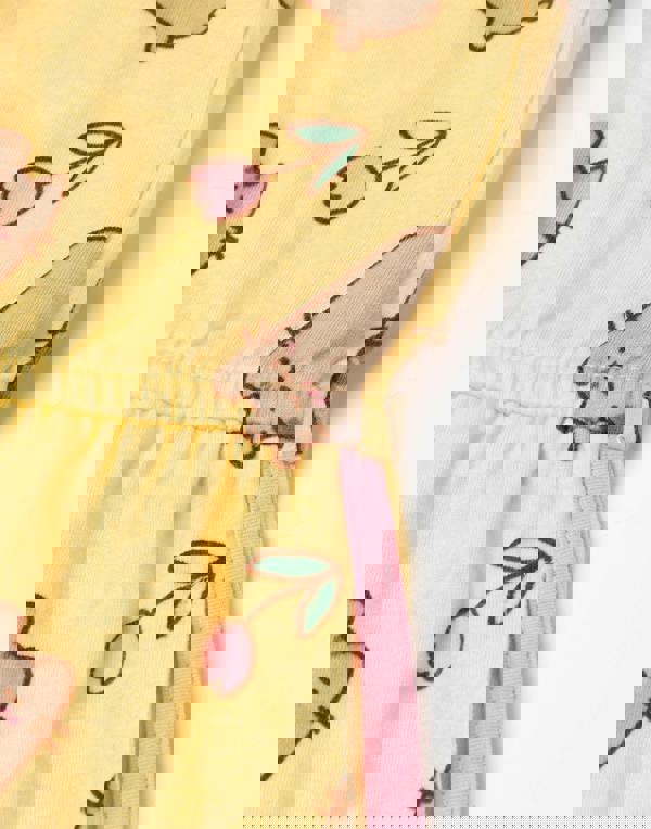 Pusheen Girls Yellow Spring Flowers Sleeveless Playsuit