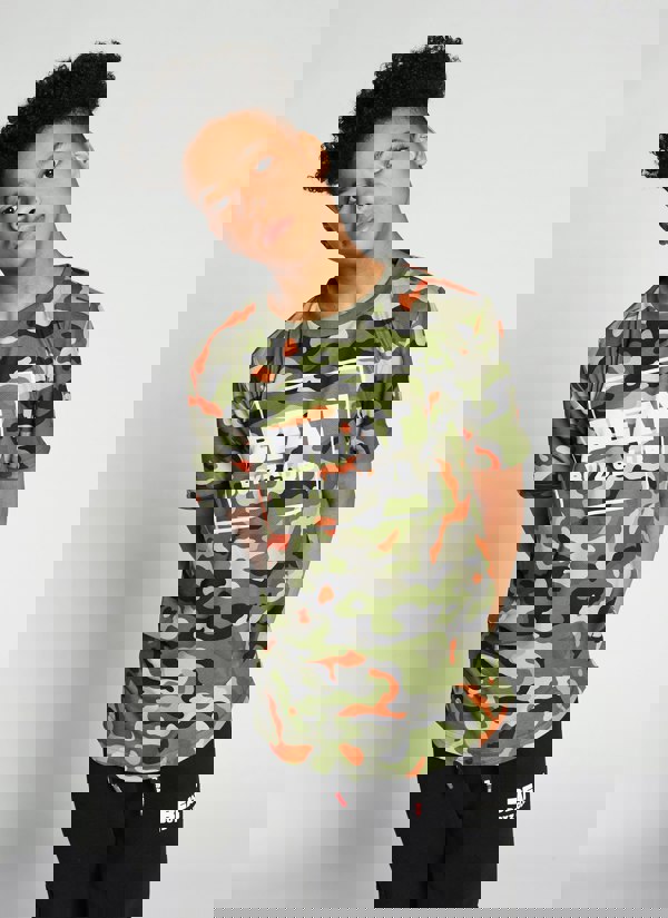 Beat Boyz Club Pyramid T-Shirt - Orange Pop Camo