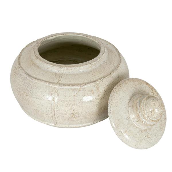 Hill Interiors Tarn Collection Ceramic Pot - White - 