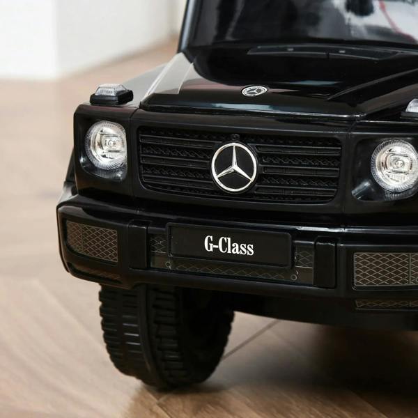 Black kids ride-on push car front grille with emblem and twin headlights