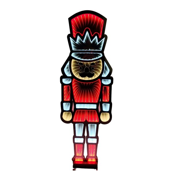Samuel Alexander 87cm Infinity Light up Standing Nutcracker Christmas Decoration with Red & White LEDs on Metal Base