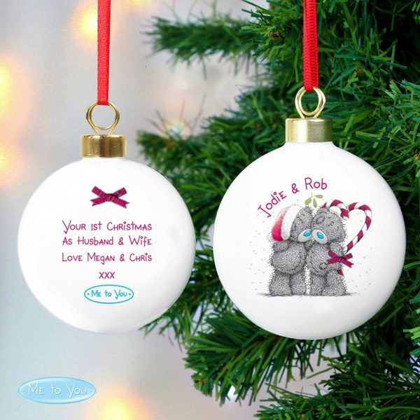 Personalised Memento Company Personalised Me To You Couple Christmas Bauble