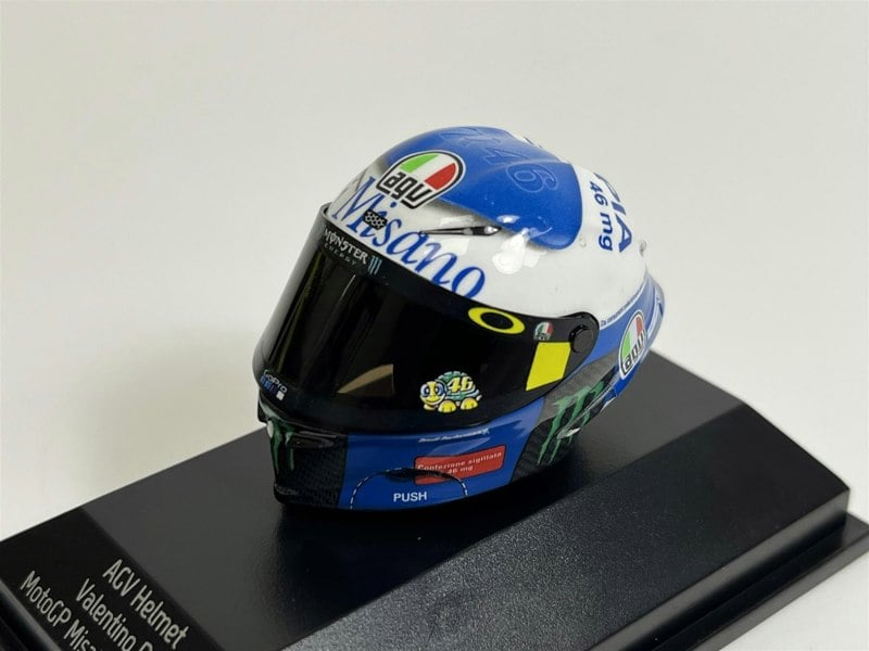 Minichamps Valentino Rossi AGV Helmet MotoGP Misano Race 2 2020 1:8 Scale Minichamps 399200086