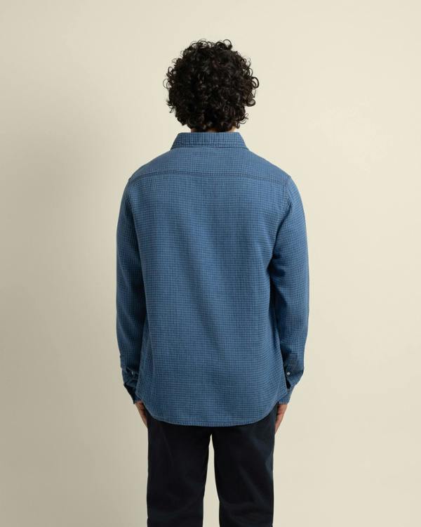 Larsson & Co Niles - Grid Denim Long Sleeve Shirt