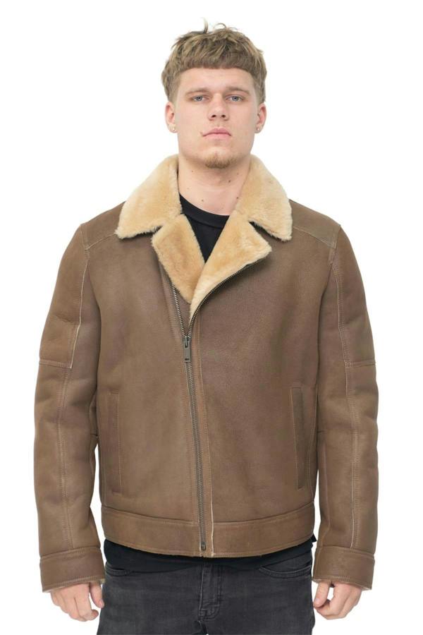 Infinity Leather Mens Sheepskin Leather Biker Jacket-Horwich