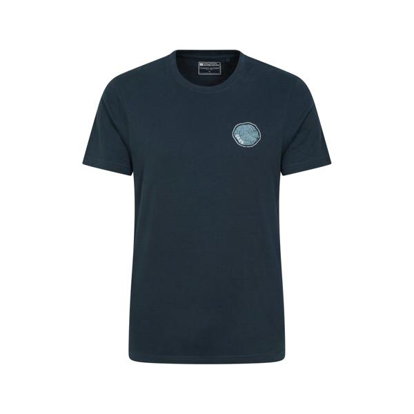 Mountain Warehouse Mens Oban Tree Ring Organic T-Shirt - Dark Blue - 