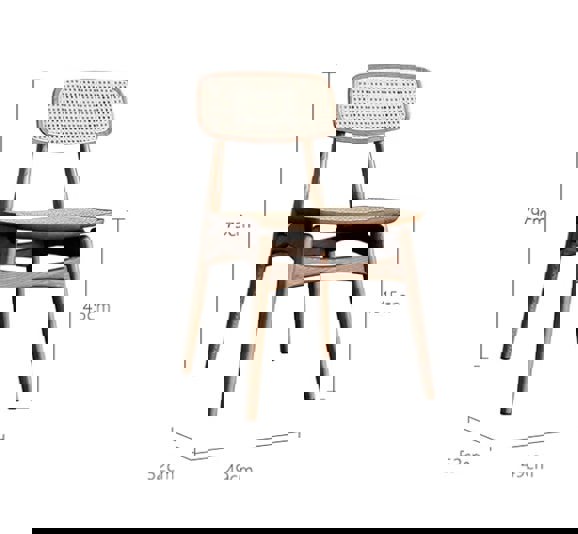 Hans Style Rattan Dining Chair, Light Oak & Walnut For Display-Weilai Concept-Weilai Concept