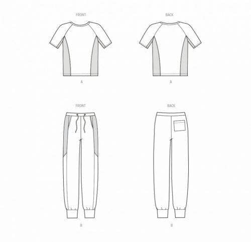 New Look Sewing Pattern 6760, Tops, Trousers, Sportswear for Men, S-M-L-XL-XXL - Easy