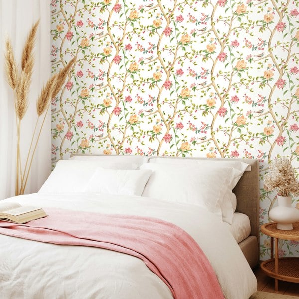 Hoopla Walls Bird Song - Coral Mix 10m Wallpaper