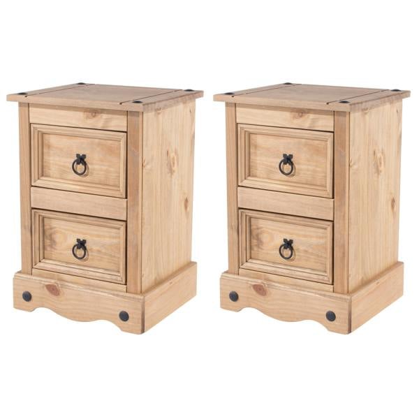 Core Products Set of 2 Corona Brown 2-Drawer Petite Bedside Cabinets
