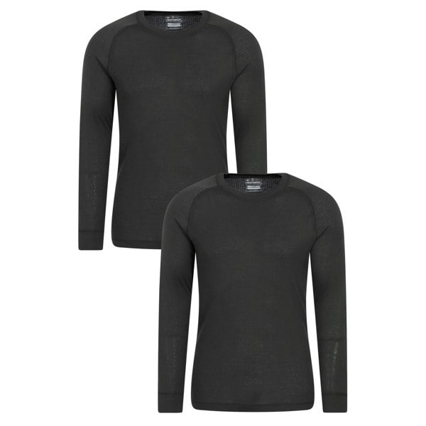 Mountain Warehouse Mens Talus Base Layer Top (Pack of 2) - Dark Grey