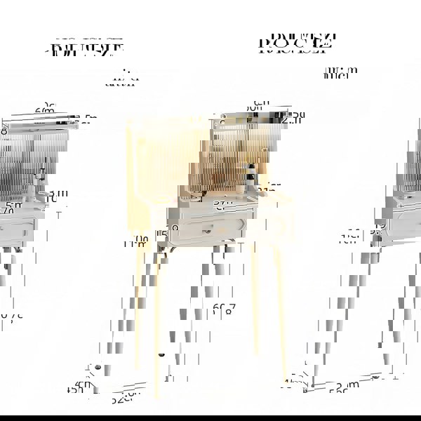 Layla Slimline Dressing Table, Small Dressing Table, Cream-Rit Concept-Rit Concept