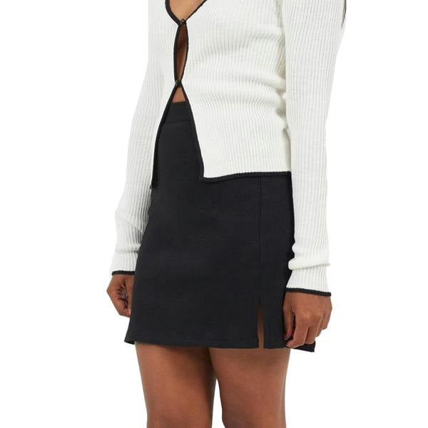Brave Soul Womens/Ladies Ribbed High Waist Mini Skirt - Black - 