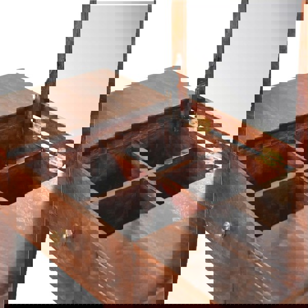 Artisan Furniture California Walnut Dressing Table with Foldable Mirror