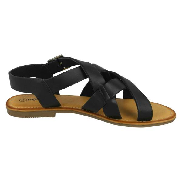 Leather Collection Ladies Leather Collection Buckle Slingback Sandals F00229