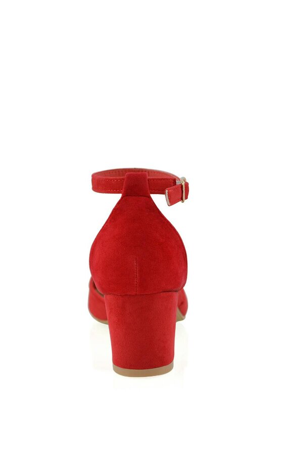 XY LONDON Chunky Strappy Mid Block High Heels Court Shoes