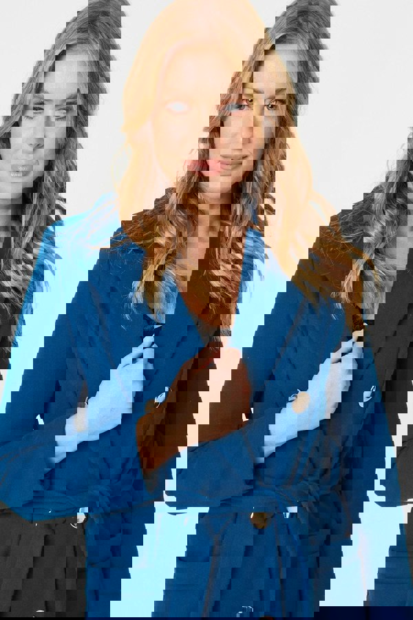 Teal | Button Front Tailored Coat