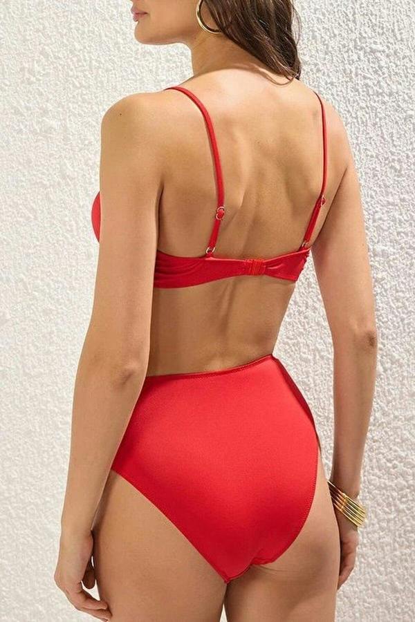 WOVCOR Ruched Strapless Covered Bikini Top