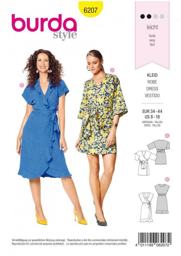 Burda Sewing Pattern 6207 Dresses For Women, Sizes 8-18 - Easy