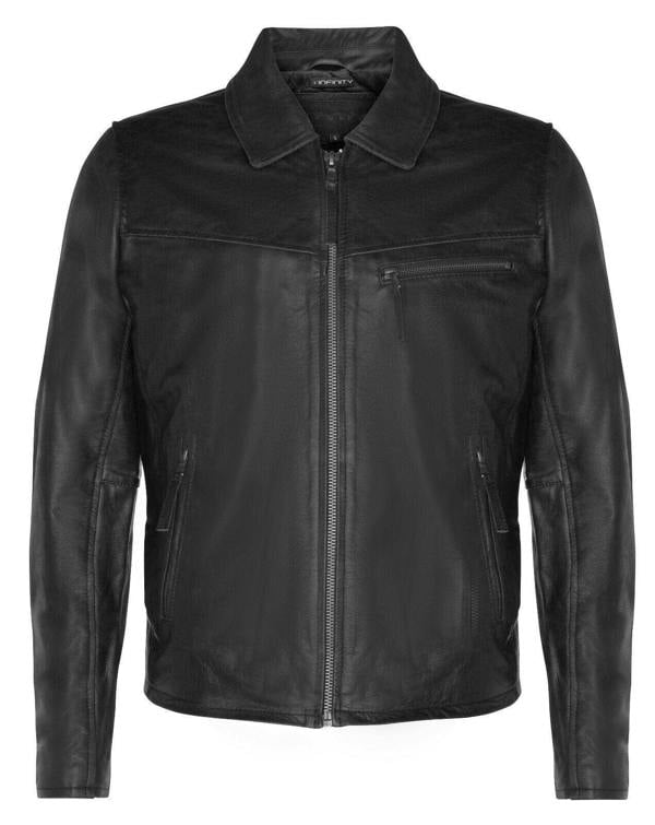 Infinity Leather Mens Classic Cow Hide Leather Biker Jacket