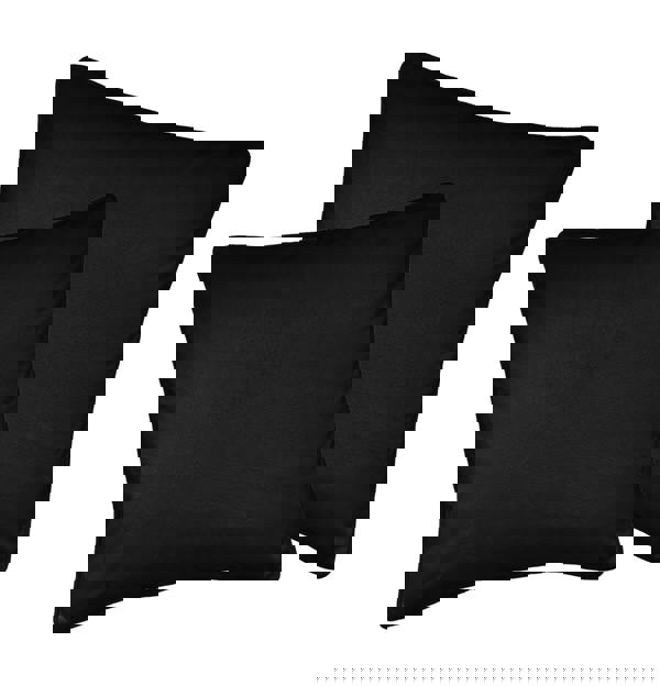 Enhanced Living Pair of Soft Velvet Double Sided Zip Opening Piped Edge Cushion Covers - Cases Only