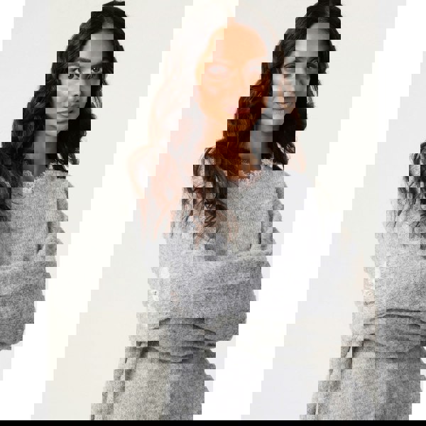 Blue Vanilla Lace Trim V Neck Jumper