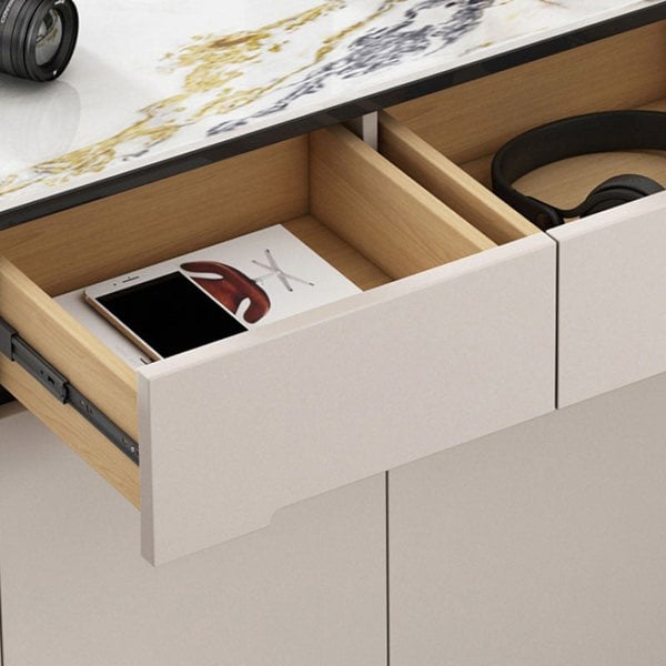 Samantha Shoe Storage, Off White in a lifestyle setting with shelves for shoe storage