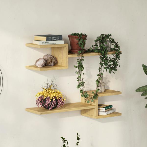 Decortie Fork Modern Wall Mounted Floating Shelf Unique Design Set 2 Piece Shelf 75cm