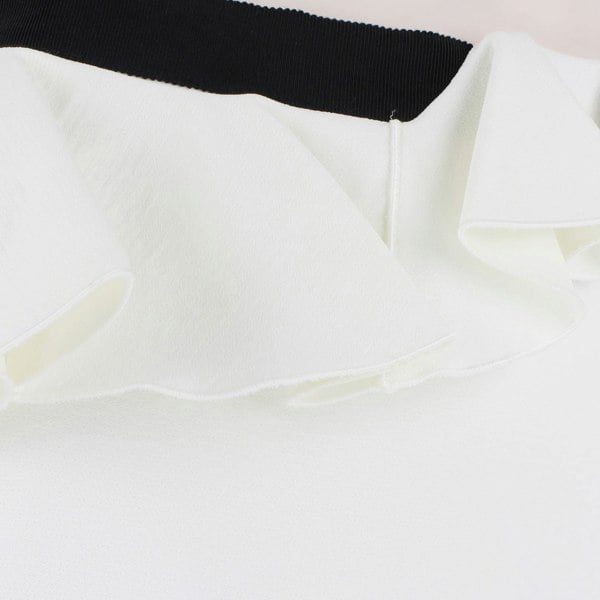 Giambattista Valli white crepe skirt with layered detailing to waistband