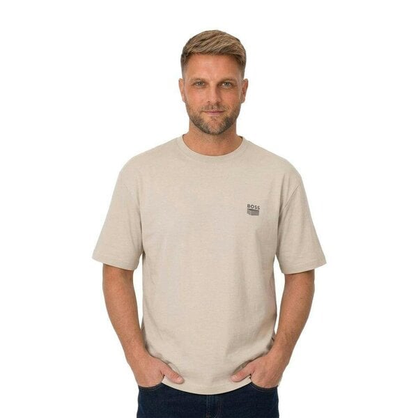 BOSS Te Brutalism Graphic T-Shirt Open Grey