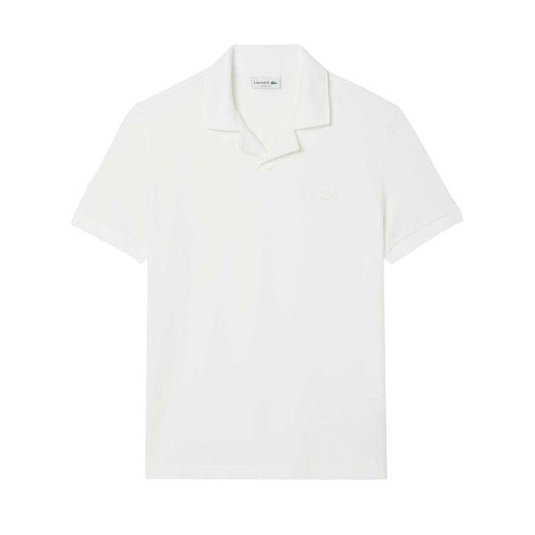 Lacoste Mens Paris Open Collar Classic Polo Shirt - White - 