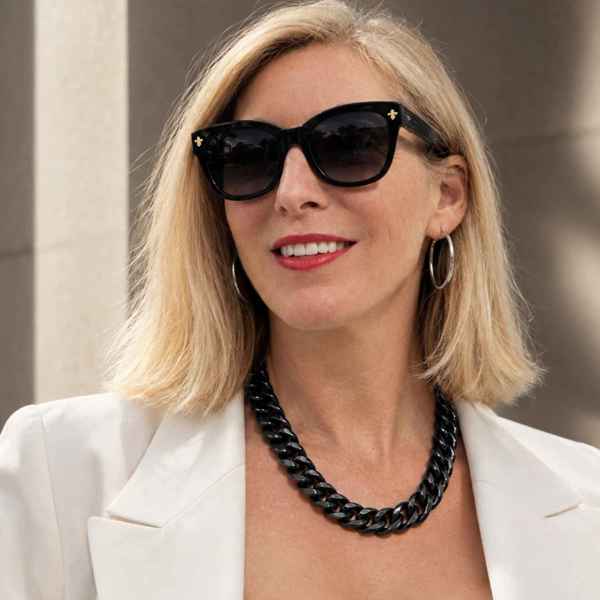 Sylvia Piechulla Cleopatra Black Aluminum Chain Necklace Single Short Tier