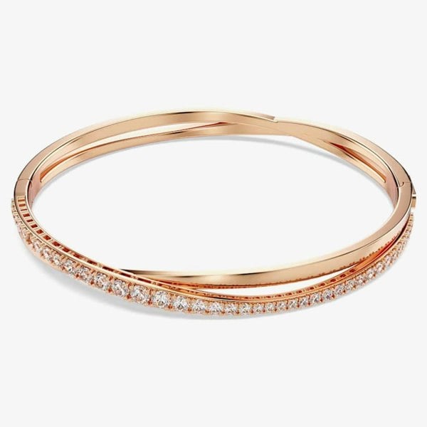 Swarovski Twist Rose Gold Tone Plated Crystal Bangle 5620552