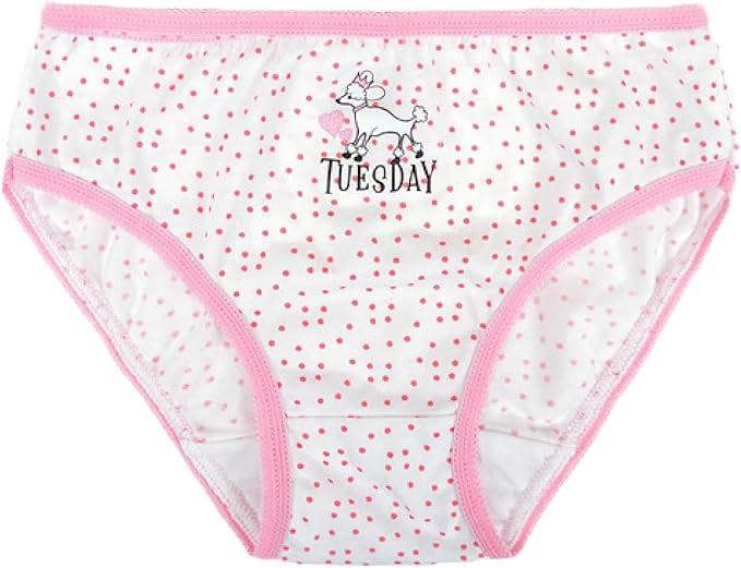 KAV Adorable Girls Printed Briefs - Comfortable Cotton Briefs Panties Knickers Underwear for Everyday Wear - Fun and Colorful Designs