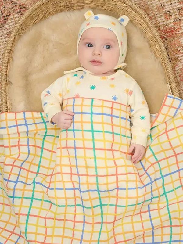 The Bonnie Mob Dreamy - Rainbow Sunshine Organic Baby Playsuit