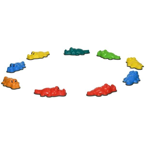 Colorful crocodile stepping stones set for kids, nine-piece anti-slip balance toy