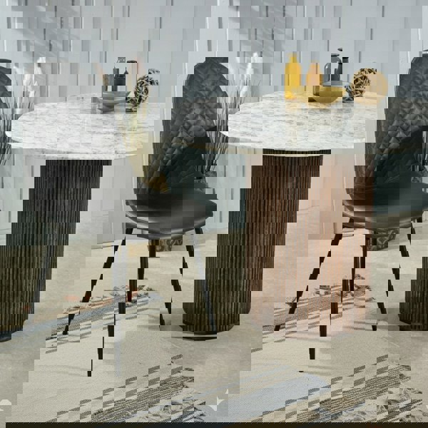 IH Design Corona PU Leather Steel Legs Dining Chairs (Set of 4)