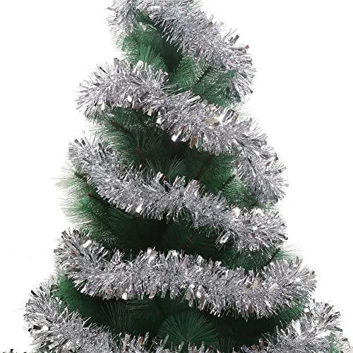 Silver Christmas Tinsel Garlands in Pack Sizes for Trees, Home and Seasonal Displays image 1