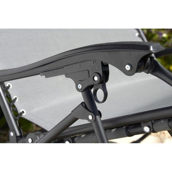 Grey Garden Relaxer Chair - Adjustable Reclining Lounger with Padded Headrest The Garden Furniture Shop