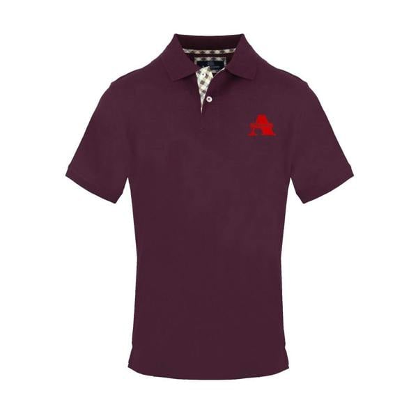 Aquascutum Mens Collared Short-Sleeved Polo Shirt - Red - 