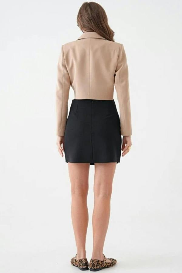 Hoxton Gal Black Mini Skirt with Slit