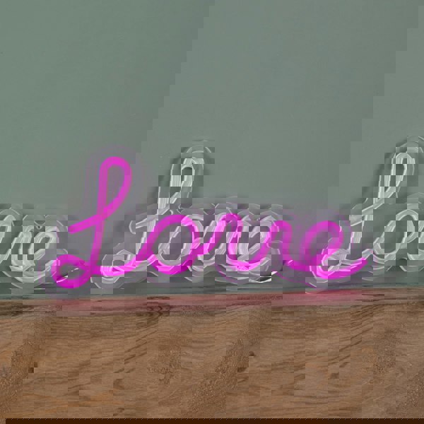 Samuel Alexander 30cm Light up Neon Effect Love Sign in Pink with 111 LEDs