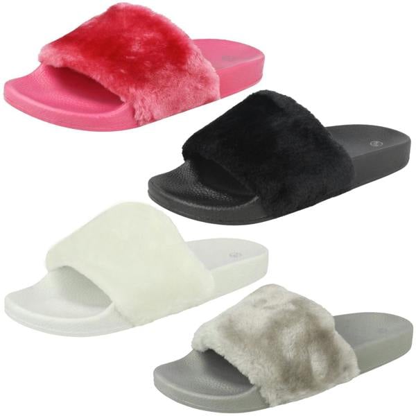 Spot On Ladies Spot On Flat Slip On Mule Sandals