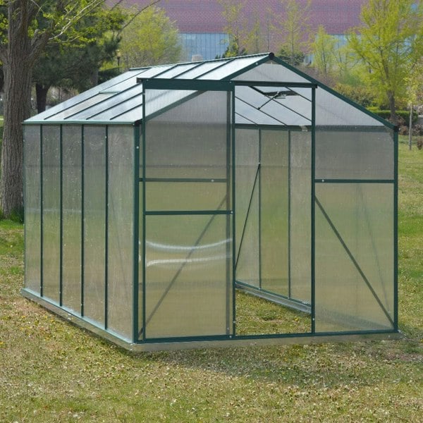 Livingandhome Large Aluminium Hobby Greenhouse and Window Opening Living and Home No Base 