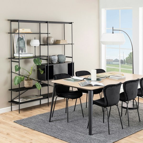 Furniture To Go Angus Bookcase with 1 Sliding Door & 5 Shelves in Black